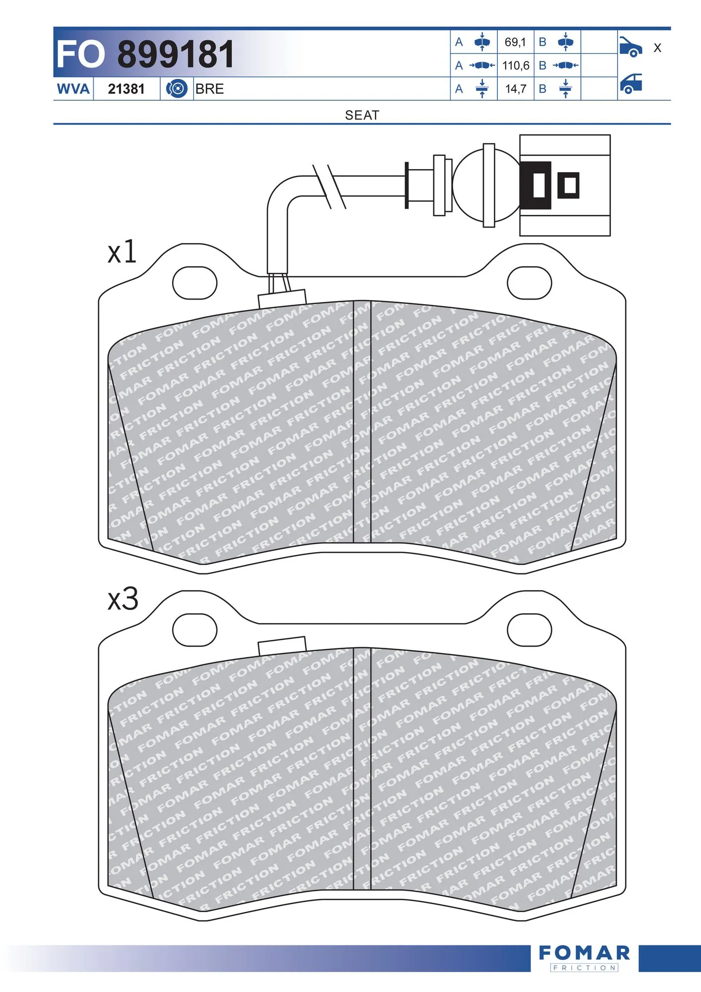 Brake Pad Set, disc brake